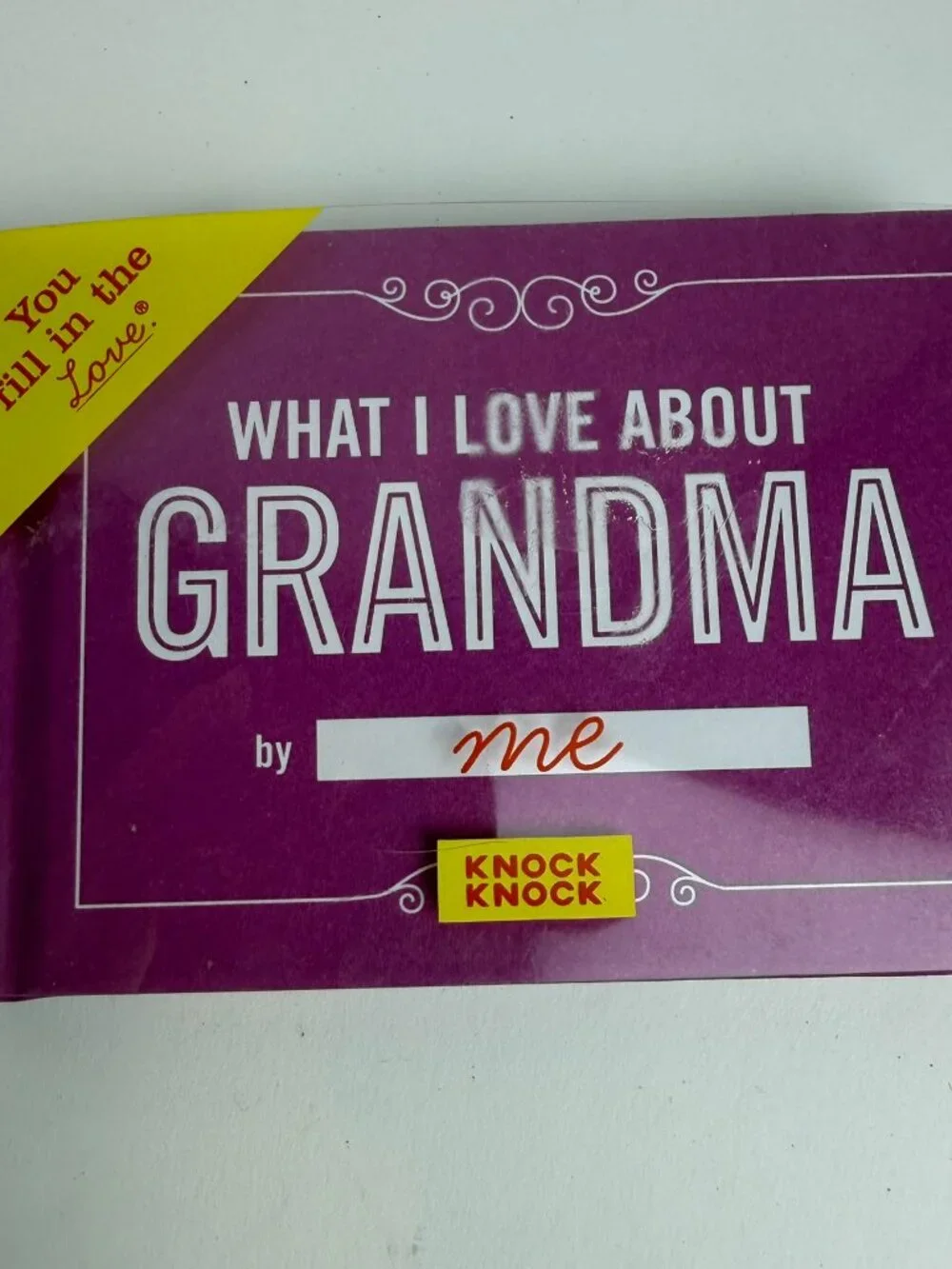 knock knock what i love about grandma fill in the love book journal nwt 4.5x3.25